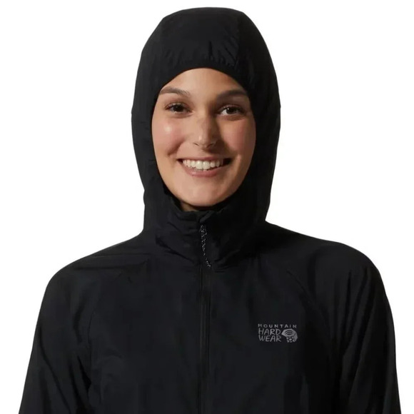 Black Women's Warm Thin Fleece Zip Up With Hoodie, MEC, US S - Picture 4 of 8
